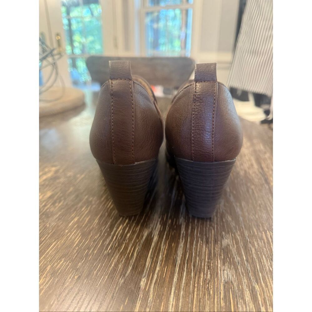 Croft & Barrow Ortholite Low Heel Brown Faux Leather Booties sz 6 EUC - Picture 6 of 8